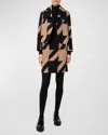 Akris Punto Houndstooth Boxy Crop Jacket In Black-caramel