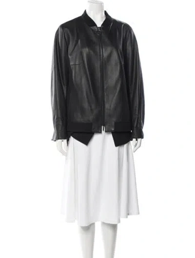Pre-owned Akris Punto Wool Bomber Jacket In Grey
