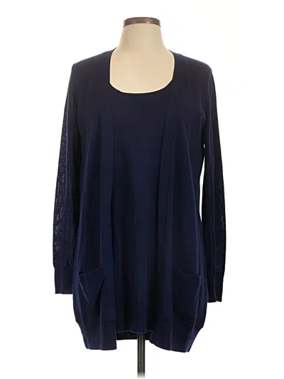 Pre-owned Akris Punto Wool Cardigan Sweater In Blue