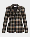 Akris Punto Wool Check Single-breasted Jacket In Black