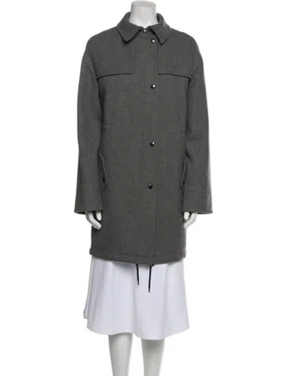 Pre-owned Akris Punto Wool Coat In Gray