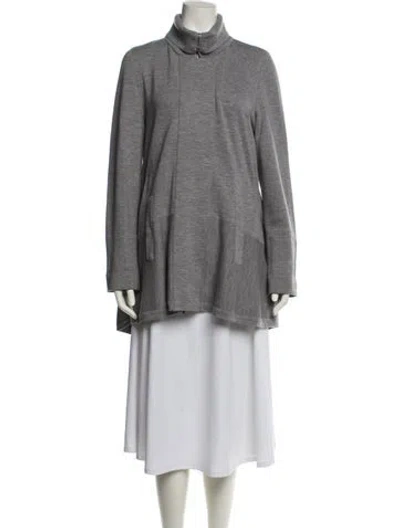 Pre-owned Akris Punto Wool Coat In Gray