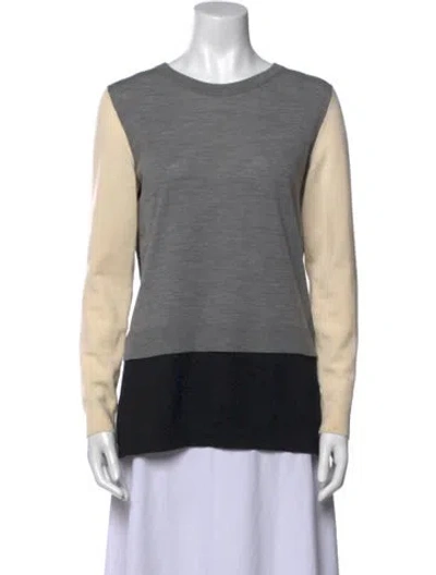 Pre-owned Akris Punto Wool Colorblock Pattern Sweater In Black