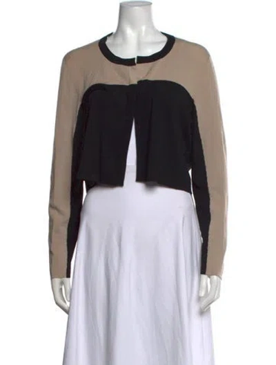 Pre-owned Akris Punto Wool Colorblock Pattern Sweater In Black