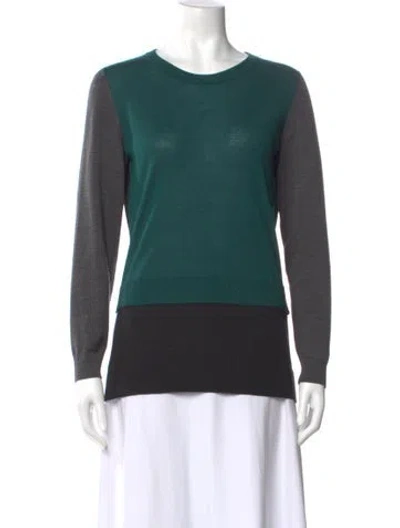 Pre-owned Akris Punto Wool Colorblock Pattern Sweater In Blue