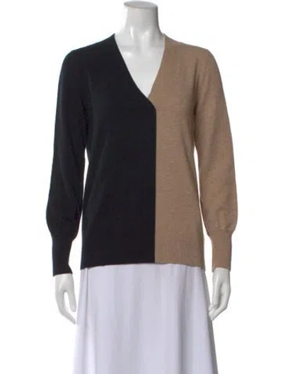 Pre-owned Akris Punto Wool Colorblock Pattern Sweater In Neutral