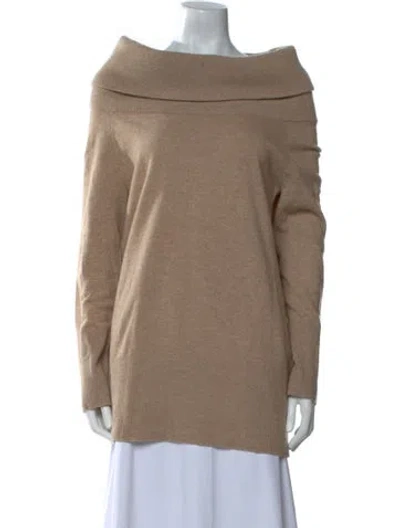 Pre-owned Akris Punto Wool Cowl Neck Sweater In Brown