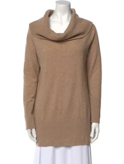 Pre-owned Akris Punto Wool Cowl Neck Sweater In Neutral