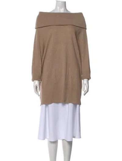 Pre-owned Akris Punto Wool Cowl Neck Sweater In Neutral
