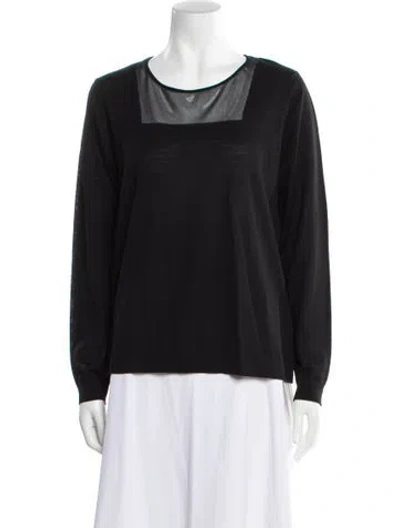 Pre-owned Akris Punto Wool Cowl Neck Sweater W/ Tags In Black