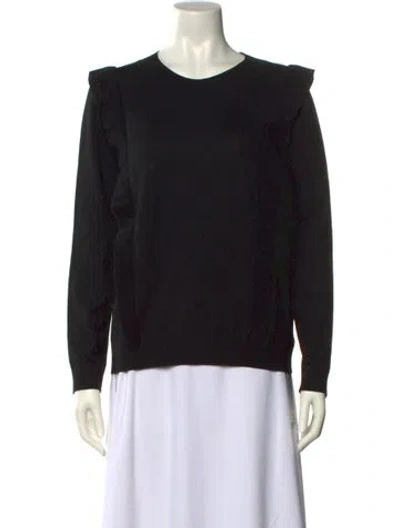 Pre-owned Akris Punto Wool Crew Neck Sweater In Black