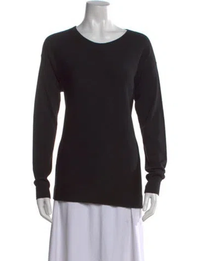 Pre-owned Akris Punto Wool Crew Neck Sweater In Black
