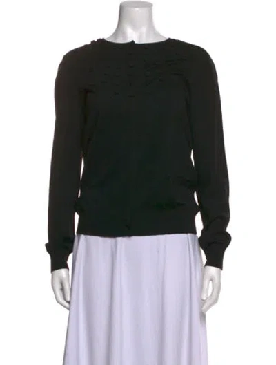 Pre-owned Akris Punto Wool Crew Neck Sweater In Black