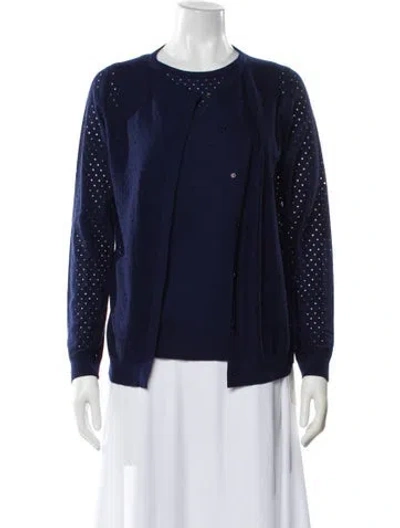 Pre-owned Akris Punto Wool Crew Neck Sweater In Blue