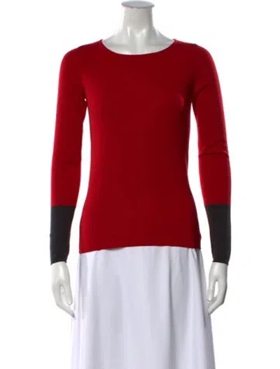Pre-owned Akris Punto Wool Crew Neck Sweater In Red
