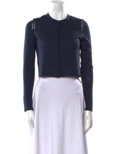 Pre-owned Akris Punto Wool Crew Neck Sweater W/ Tags In Blue