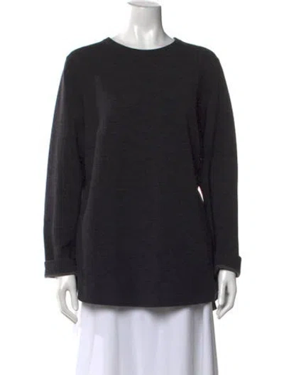 Pre-owned Akris Punto Wool Crew Neck Sweatshirt In Black