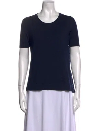 Pre-owned Akris Punto Wool Crew Neck T-shirt In Blue