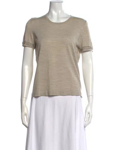 Pre-owned Akris Punto Wool Crew Neck T-shirt In Neutral