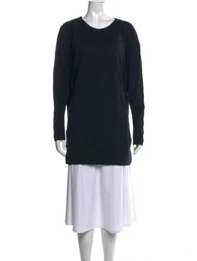 Pre-owned Akris Punto Wool Crew Neck Tunic In Black