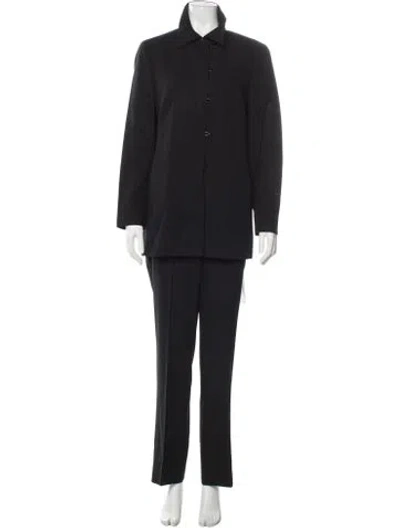 Pre-owned Akris Punto Wool Crystal Embellishments Pant Set In Black