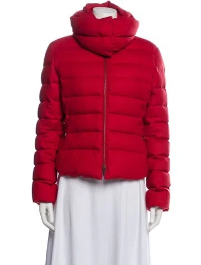 Pre-owned Akris Punto Wool Down Jacket In Red