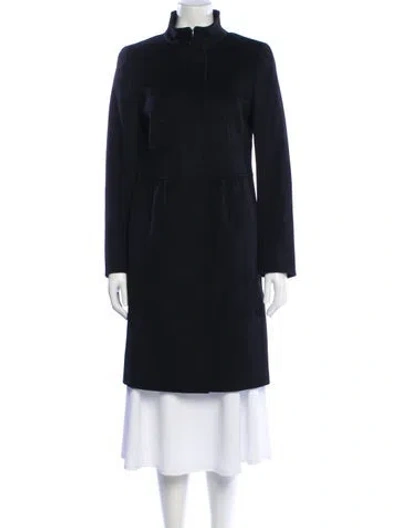 Pre-owned Akris Punto Wool Faux Fur Coat In Black