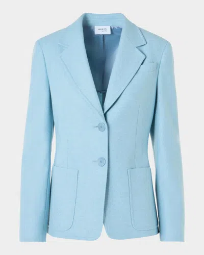 Akris Punto Wool Flannel Blazer In Blue
