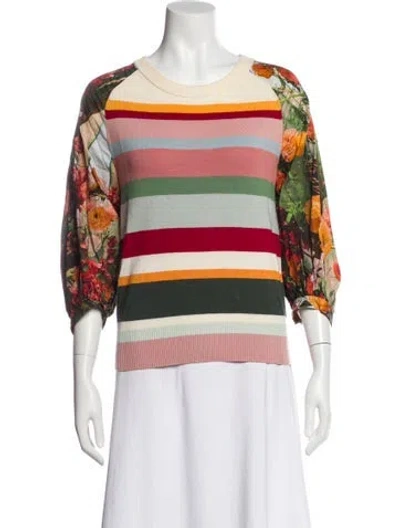 Pre-owned Akris Punto Wool Floral Print Sweater In Multi