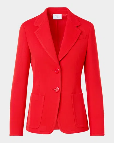 Akris Punto Wool Gabardine Single-breasted Blazer In Red