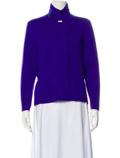 Pre-owned Akris Punto Wool Jacket In Purple