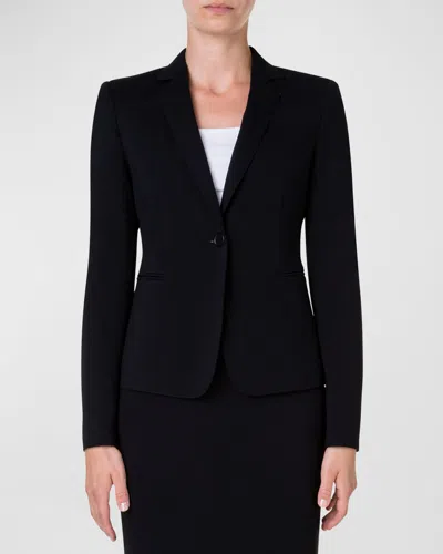 AKRIS PUNTO WOOL JERSEY TAILORED BLAZER JACKET