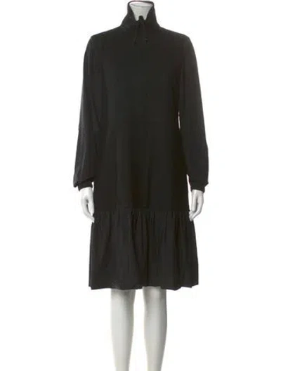 Pre-owned Akris Punto Wool Knee-length Dress In Black