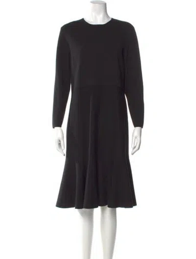 Pre-owned Akris Punto Wool Knee-length Dress In Black
