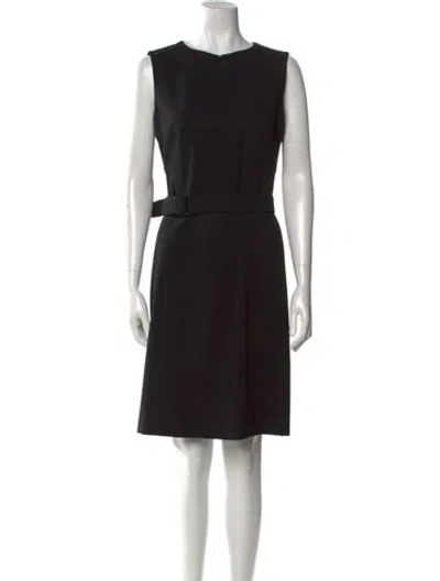 Pre-owned Akris Punto Wool Knee-length Dress In Black