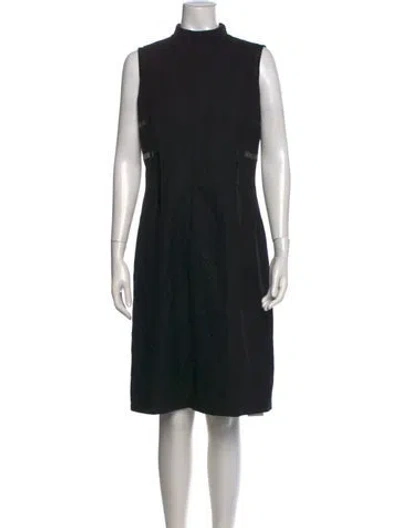 Pre-owned Akris Punto Wool Knee-length Dress In Black