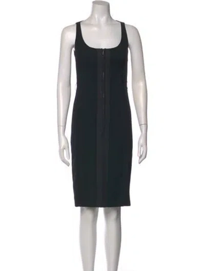 Pre-owned Akris Punto Wool Knee-length Dress In Black