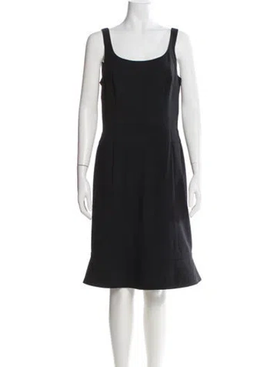 Pre-owned Akris Punto Wool Knee-length Dress In Black
