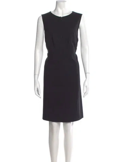 Pre-owned Akris Punto Wool Knee-length Dress In Black