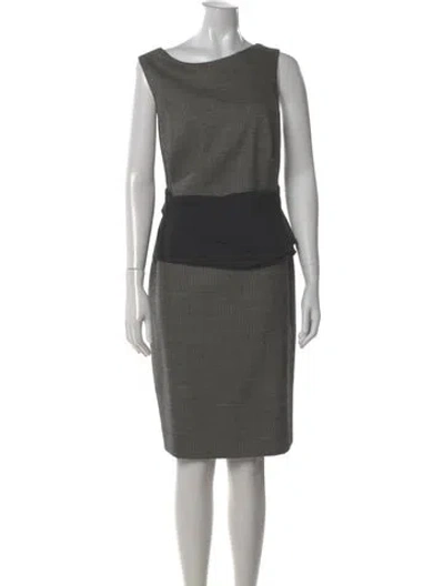 Pre-owned Akris Punto Wool Knee-length Dress In Black