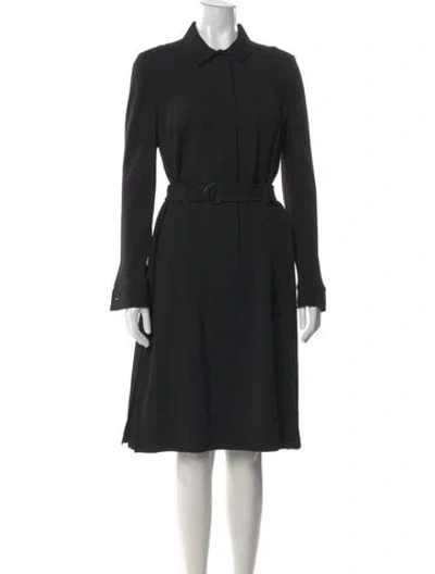 Pre-owned Akris Punto Wool Knee-length Dress In Black