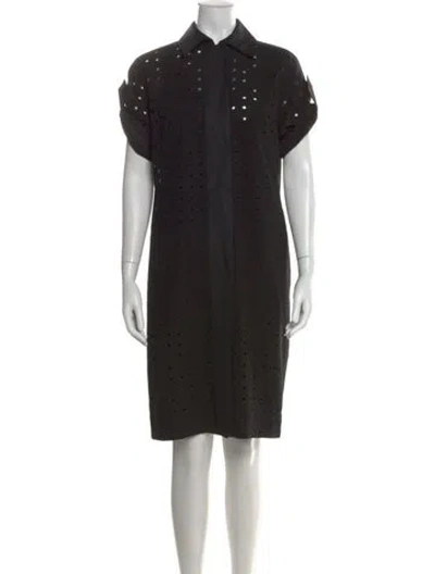 Pre-owned Akris Punto Wool Knee-length Dress In Black