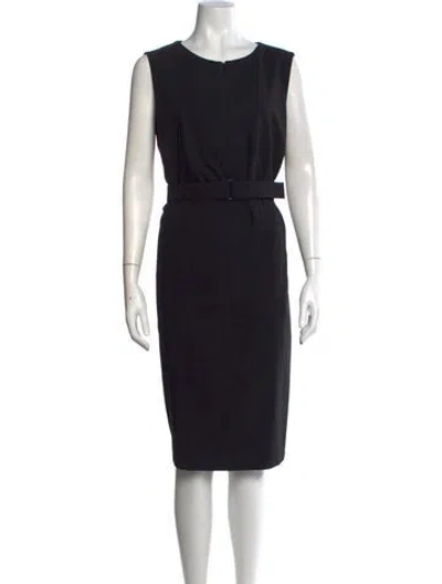 Pre-owned Akris Punto Wool Knee-length Dress In Black