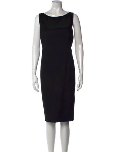 Pre-owned Akris Punto Wool Knee-length Dress In Black