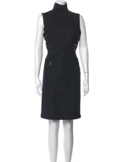 Pre-owned Akris Punto Wool Knee-length Dress In Black