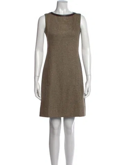 Pre-owned Akris Punto Wool Knee-length Dress In Brown
