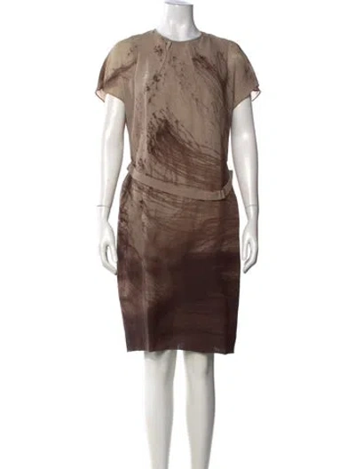 Pre-owned Akris Punto Wool Knee-length Dress In Brown