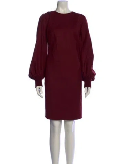 Pre-owned Akris Punto Wool Knee-length Dress In Burgundy