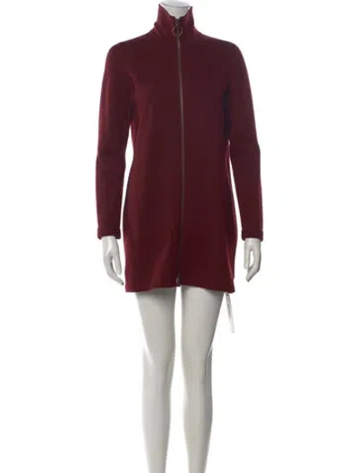 Pre-owned Akris Punto Wool Knee-length Dress In Burgundy