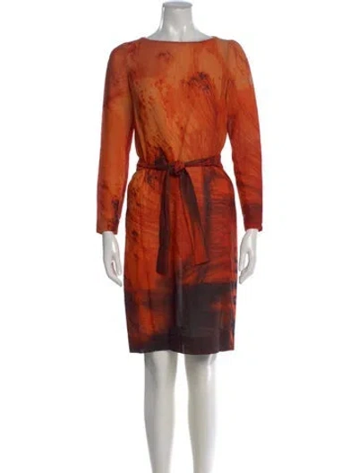 Pre-owned Akris Punto Wool Knee-length Dress In Orange